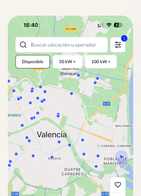 Find chargers near you in real time