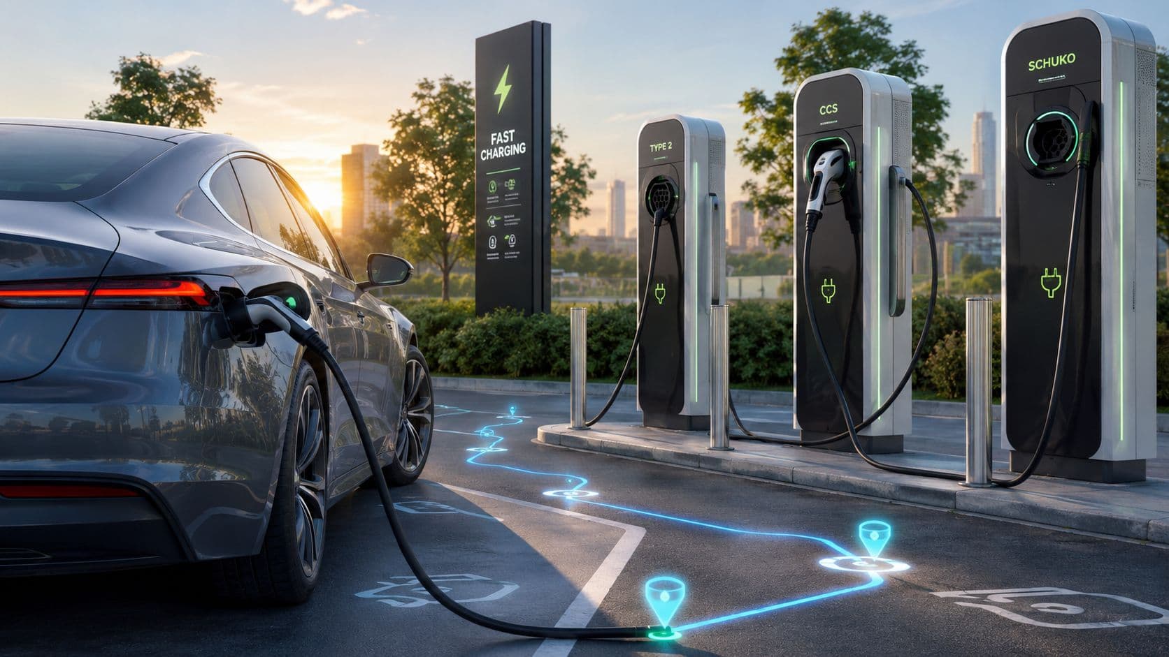 Puntos de recarga vehiculos electricos: Guía completa 2026