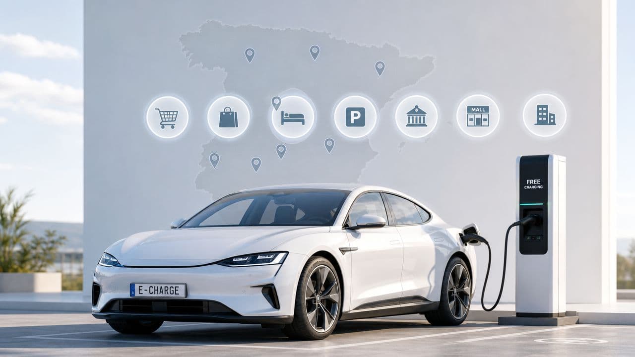 Dónde cargar coche eléctrico gratis: 7 lugares y trucos