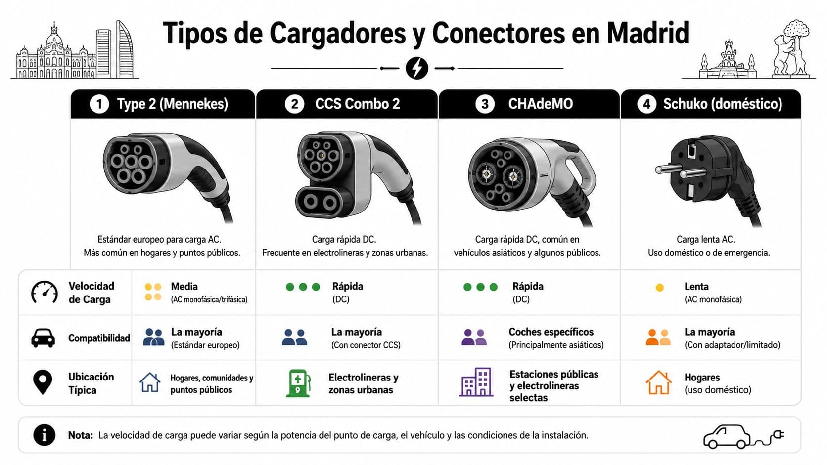 Tipos de Cargadores y Conectores que Encontrarás
