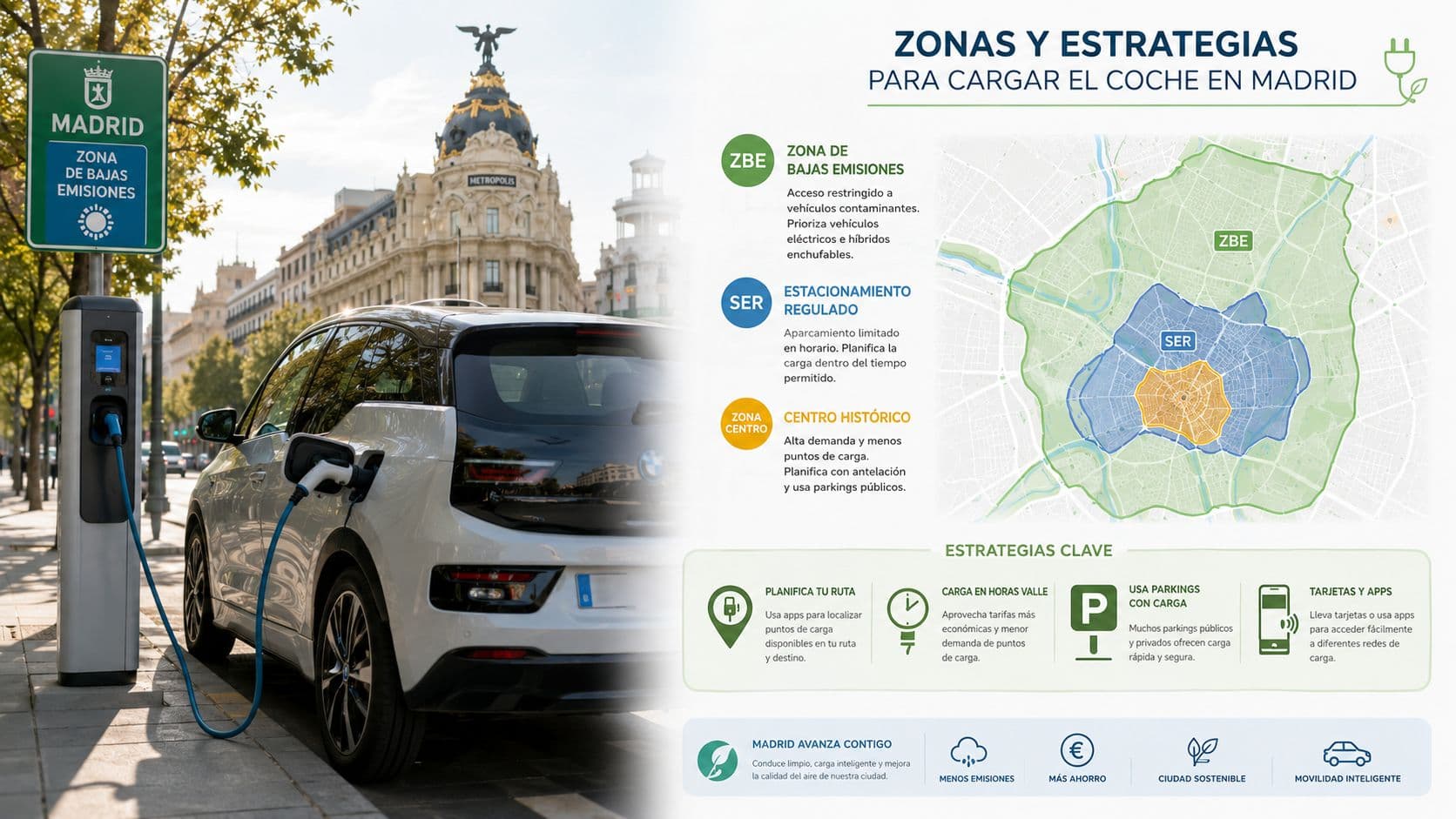 Zonas y Estrategias para Cargar el Coche en Madrid